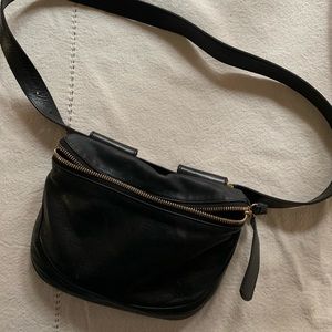 Soft leather Clare V fannypack. Belt strap removable.